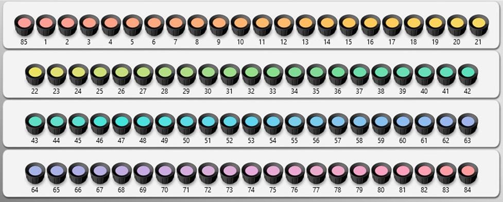 Farnsworth-Munsell 100 hue test caps