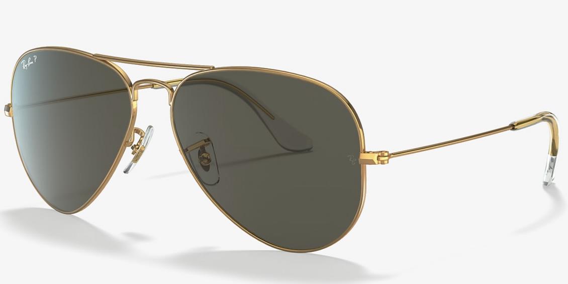 Aviator sunglasses with neutral grey-green lenses