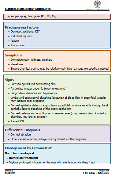 Clinical Management Guidelines - Trauma (chemical), page 2
